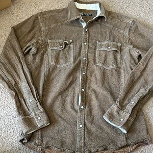 BKE Brown Pearl Snap Button-Up Shirt